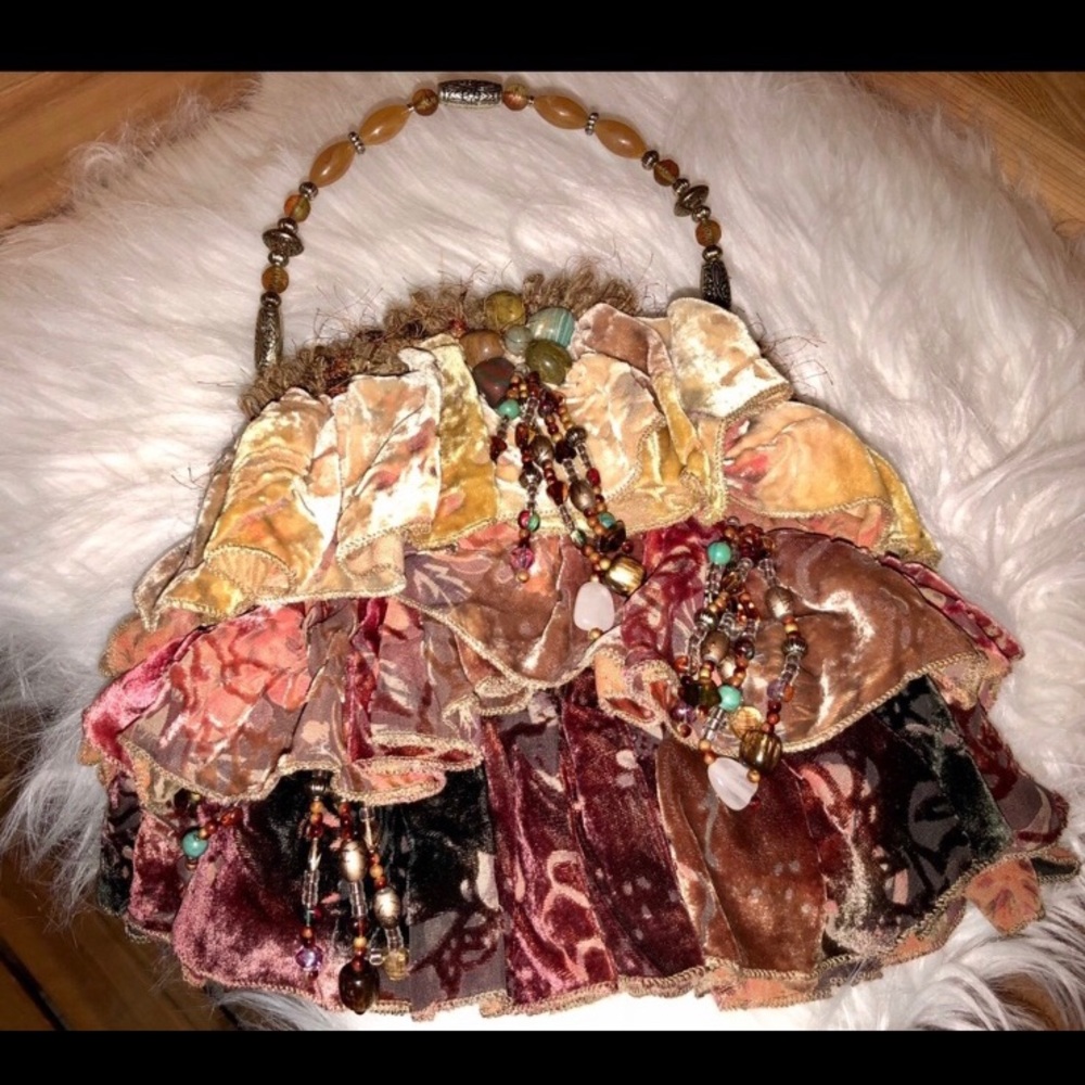 Pretty Velvet Mary Frances Bag